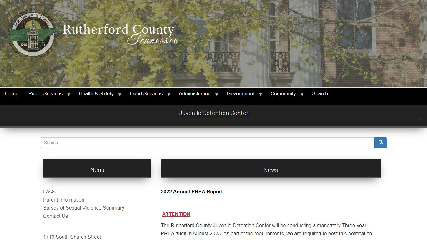 Juvenile Detention Center | Rutherford County TN